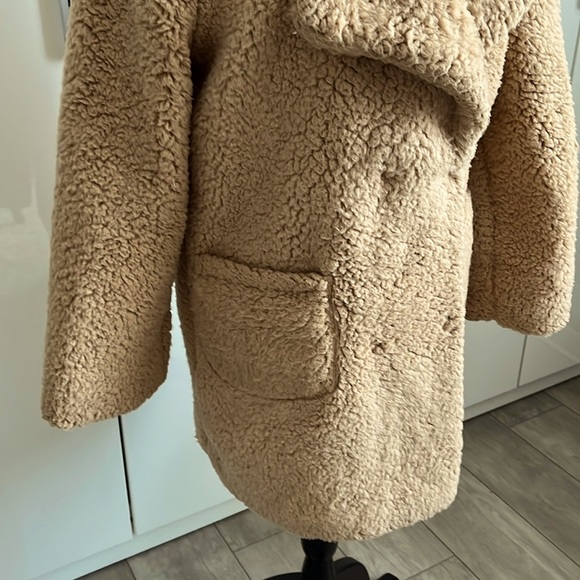 HOST PICK ✨Oversized Faux Teddy Sherpa Coat Double Breast Fully Lined, Size S/M - Picture 4 of 10